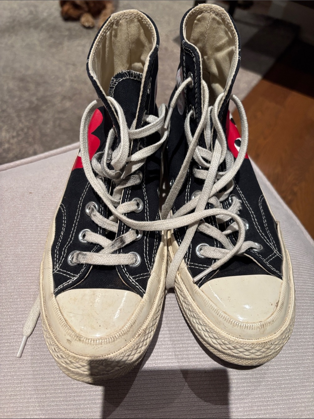 Comme des Garcons Black High-Top Sneakers in 6